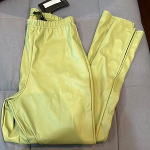 brand new size 4 PrettyLittleThing stacked sage leather pants